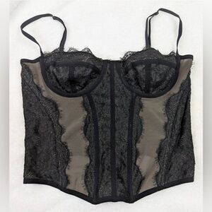 Out From Under- Elegant Black Lace Bustier size M and size XL